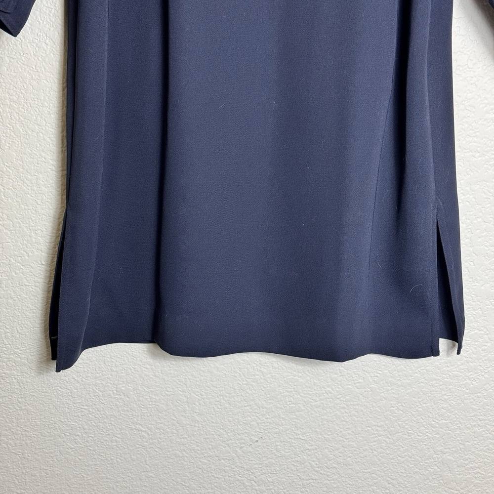 Kasper Women's Dress Navy Size 10 Long Sleeve Shoulder Pads Shoulder Pads *READ - Picture 5 of 9
